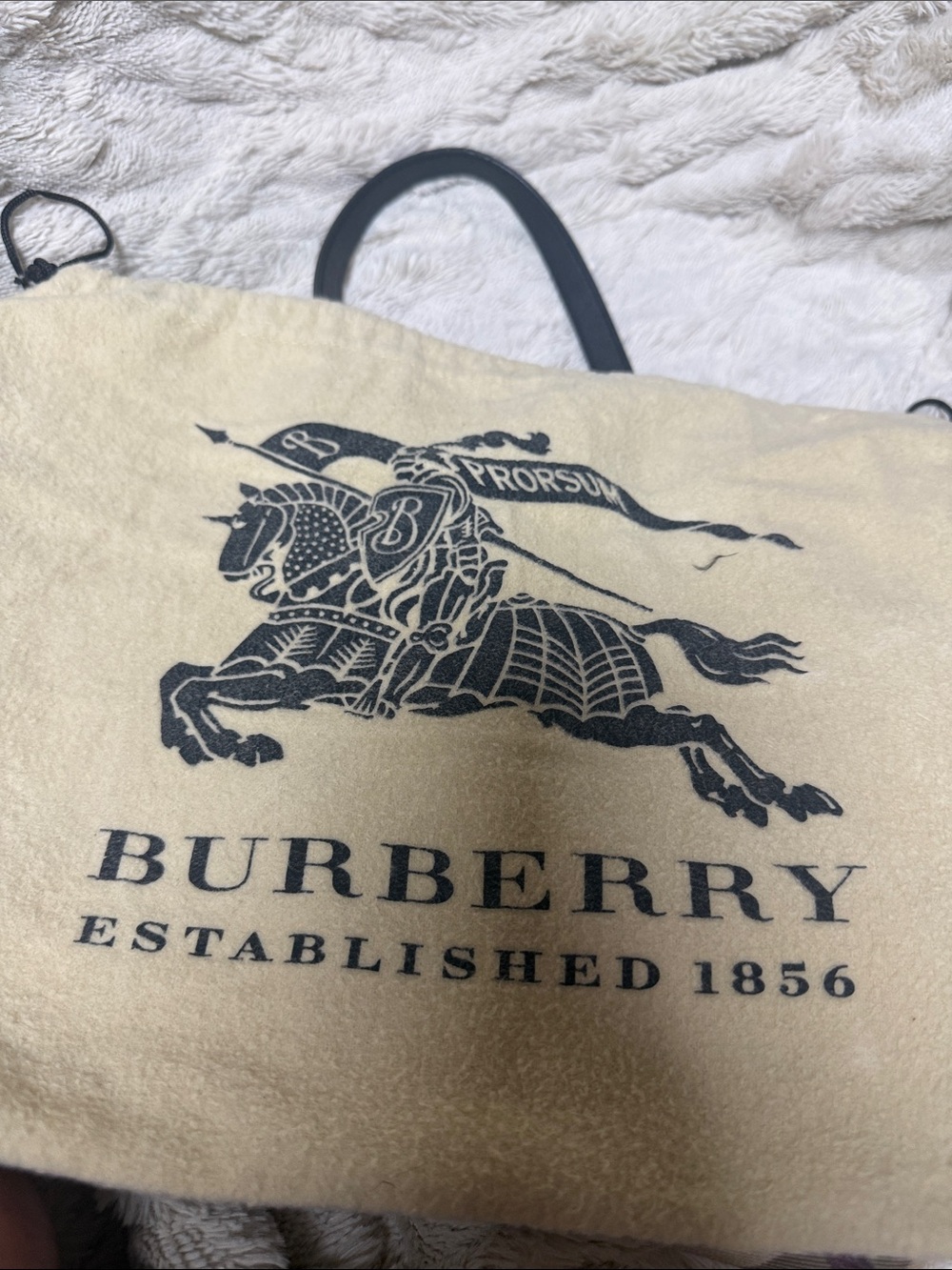 Burberry Classic Plaid Tote Bag in Beige with Black Trim - Picture 9 of 10